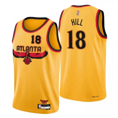 Atlanta Hawks #18 Solomon Hill Men's Nike Gold 202122 Swingman NBA Jersey - City Edition Men's